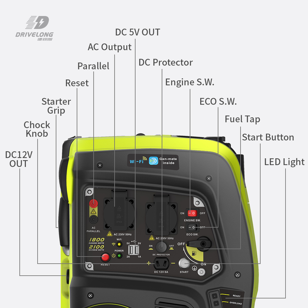 2000W 3000W Super Silent Pure sine wave Camping Portable Inverter Generator 