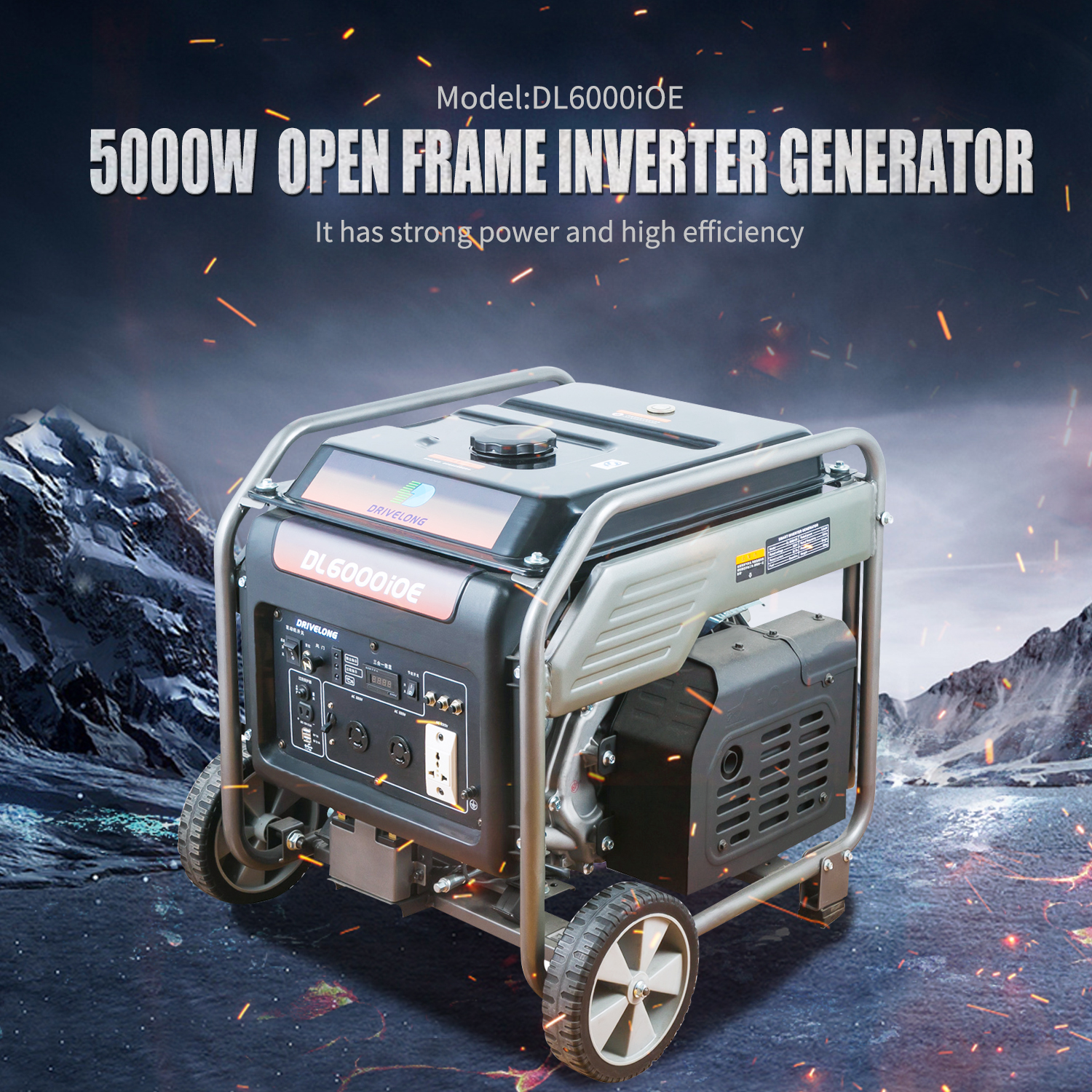 5kw Powered Construction Gasoline Inverter Generator